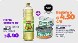 Plaza Vea Bell's aceite vegetal + Florida filete de atun oferta
