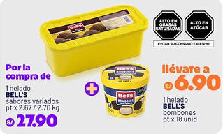 Plaza Vea Bell's helado + bombones oferta