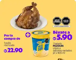 Plaza Vea Pollo rostizado + Peziduri helado oferta
