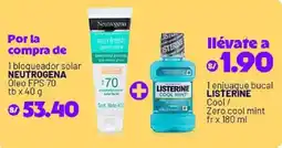 Plaza Vea Neutrogena bloqueador solar + Listerine oferta