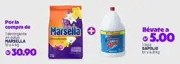 Plaza Vea Marsella detergente en polvo + Sapolio lejia oferta