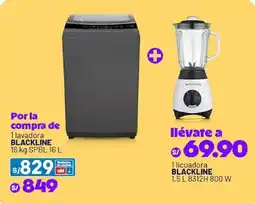 Plaza Vea Blackline lavadora + licuadora oferta