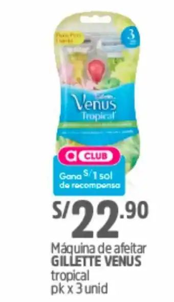 Plaza Vea Máquina de Afeitar Gillette Venus Tropical 3 unid oferta