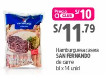 Plaza Vea Hamburguesa Casera San Fernando 14 unid oferta