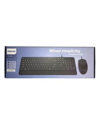 Tiendas EFE Combo teclado y mouse philips 2 en 1 spt6274 - negro oferta