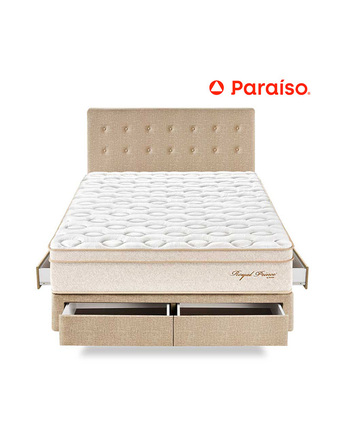 Tiendas EFE Dormitorio cajones royal prince 1.5 plaza + almohada + protector - champagne oferta