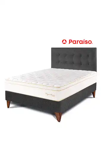 Tiendas EFE Dormitorio europeo royal prince 2 plazas + almohada + protector - gris oferta