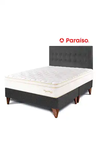 Tiendas EFE Dormitorio europeo royal prince king + almohada + protector - gris oferta