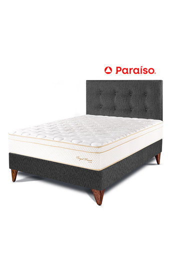 Tiendas EFE Dormitorio europeo royal prince 1.5 plaza + almohada + protector - gris oferta