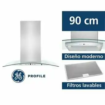 Tottus Campana de pared 90 cm frontal de vidrio - cgp9016p3y oferta
