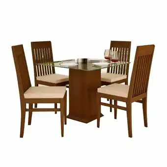Tottus Comedor cumana 4 sillas oferta