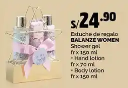 Plaza Vea BALANZE WOMEN Shower gel + Hand Lotion + Body lotion oferta