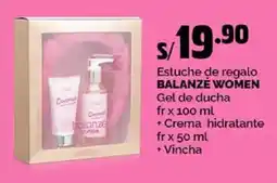 Plaza Vea BALANZE WOMEN Gel de ducha + Crema hidratante + Vincha oferta