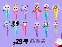 Plaza Vea Coco surprise mini peluches en cono oferta