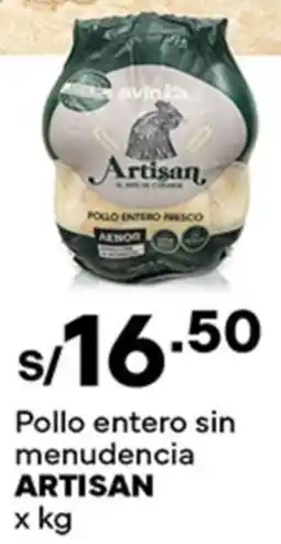 Plaza Vea Artisan pollo entero sin menudencia oferta