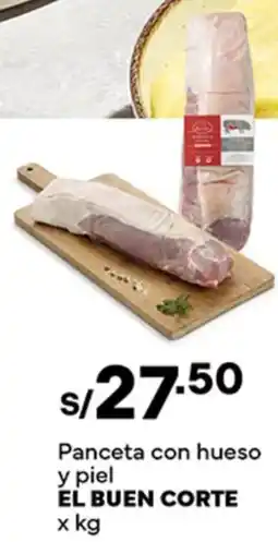Plaza Vea El buen corte panceta con hueso y piel oferta