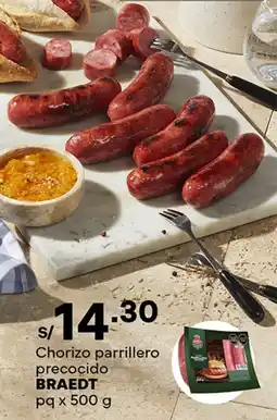 Plaza Vea Braedt chorizo parrillero precocido pq oferta