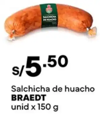 Plaza Vea Braedt salchicha de huacho oferta
