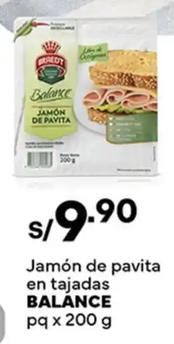 Plaza Vea Balance jamón de pavita en tajadas pq oferta