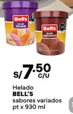 Plaza Vea Bell's helado sabores variados pt oferta