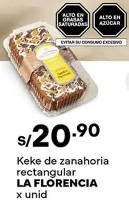 Plaza Vea La florencia keke de zanahoria rectangular oferta