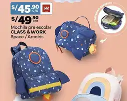 Plaza Vea Class & work mochila pre escolar space / arcoíris oferta