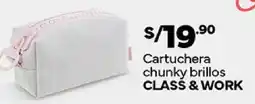 Plaza Vea Class & work cartuchera chunky brillos oferta