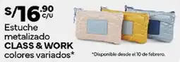 Plaza Vea Class & work estuche metalizado colores variados oferta