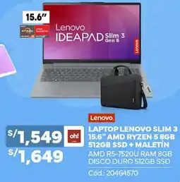 Plaza Vea Lenovo laptop lenovo slim 3 oferta