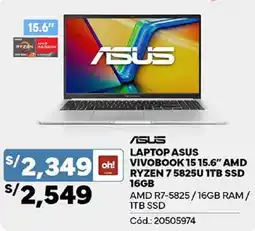 Plaza Vea Asus laptop vivobook 15 15.6" oferta
