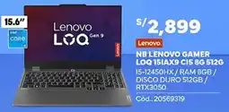 Plaza Vea Lenovo nb lenovo gamer 15.6" oferta