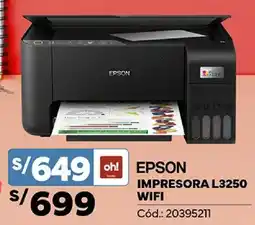 Plaza Vea Epson impresora L3250 wifi oferta