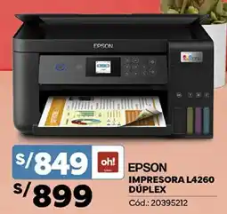 Plaza Vea Epson impresora L4260 dúplex oferta