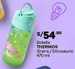 Plaza Vea Thermos botella sirena/dinosaurio oferta