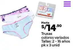 Plaza Vea Trusas colores variados oferta