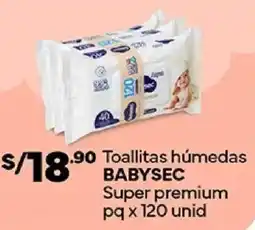 Plaza Vea Babysec toallitas húmedas super premium pq oferta
