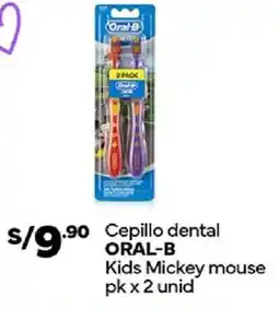Plaza Vea Oral-B cepillo dental Kids Mickey mouse pk oferta