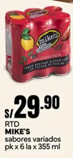 Plaza Vea Mike's sabores variados oferta