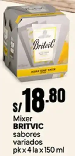 Plaza Vea Britvic mixer sabores variados oferta