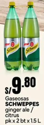 Plaza Vea Schweppes gaseosas ginger ale / citrus oferta