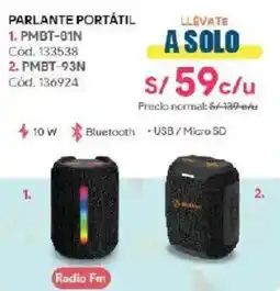 Hiraoka Parlante portátil PMBT-81N oferta