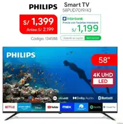 Hiraoka Philips smart tv 58" oferta