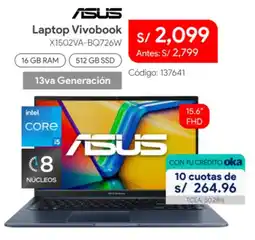 Hiraoka Asus laptop vivobook 15.6" oferta