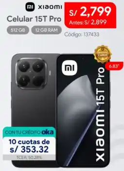Hiraoka Xiaomi celular 15T pro oferta