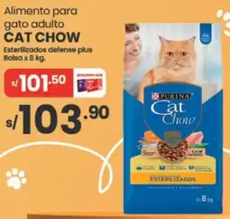 Vega Cat chow alimento para gato adulto esterilizados defense plus oferta