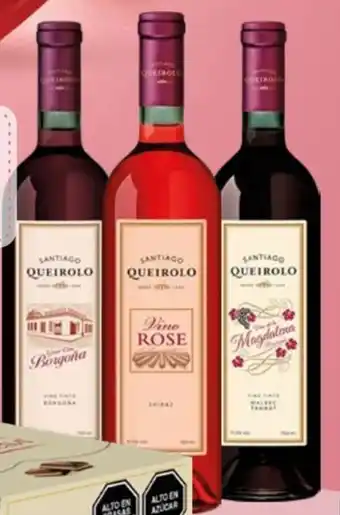 Queirolo vino borgoña, rosé o magdalena botella