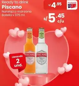 Vega Piscano ready to drink naranja o manzana botella oferta