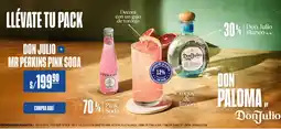 Wong Don julio + mr perkins pink soda oferta