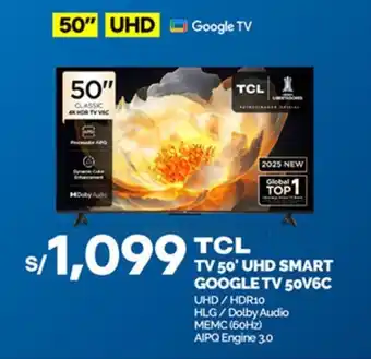 TCL Smart Google TV 50"