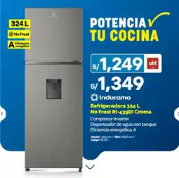 Plaza Vea Indurama refrigeradora 324 L no frost oferta